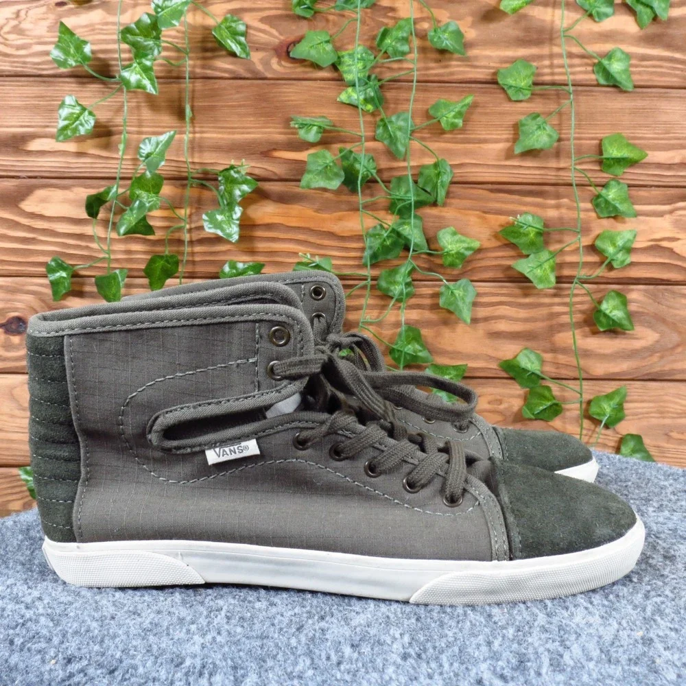 Vans Hadley‎ Womens High Top Sneaker Size 6 Skate Casual Olive Green Suede